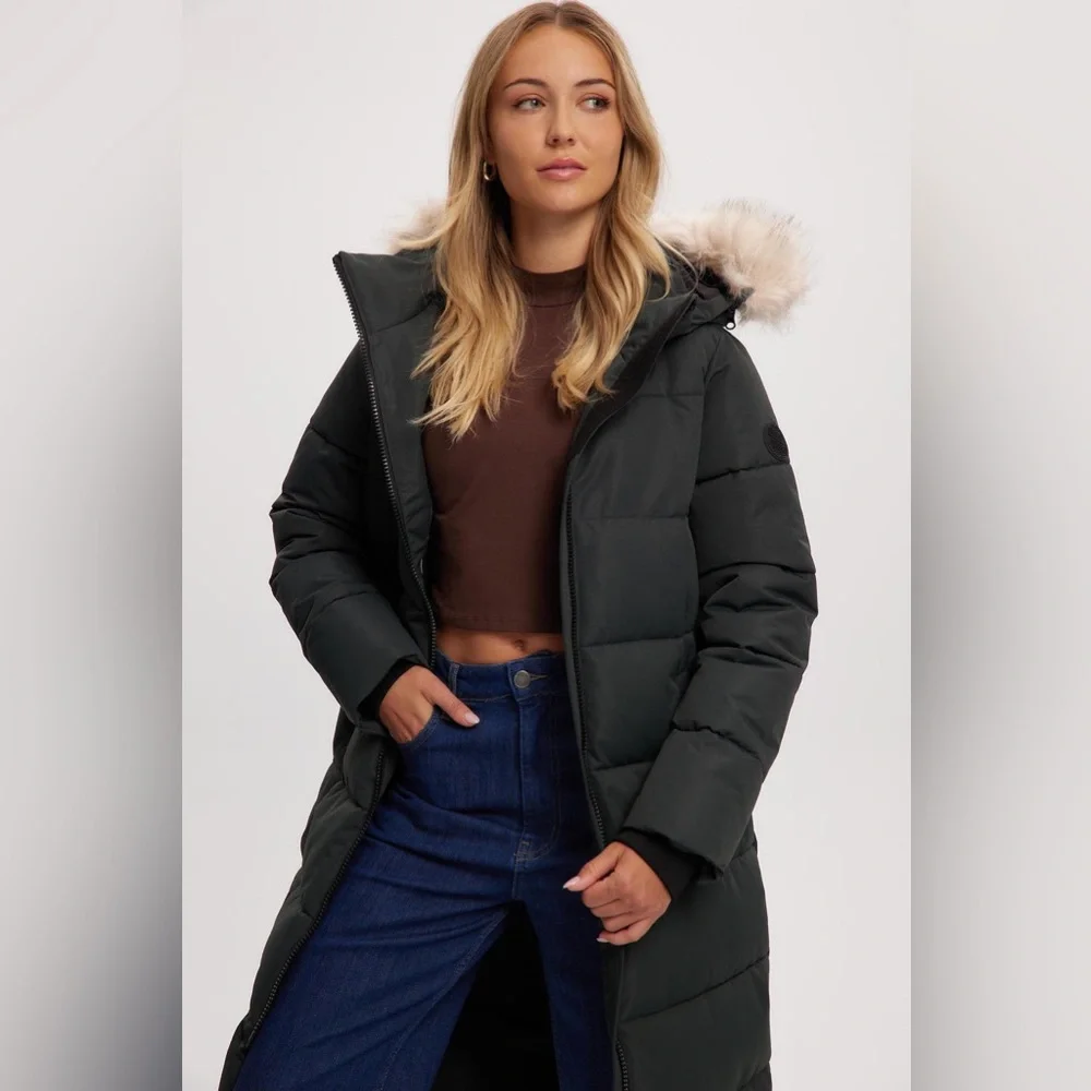 NOIZE Capri Long Length Parka Forest, Size Large, $298